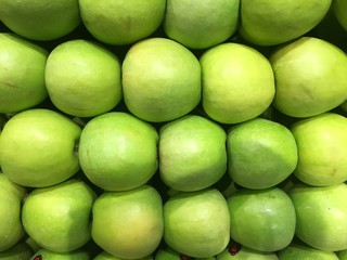 Apples. Fruit. Fragment from a fruit and vegetable shop.