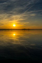 Sun, evening and the lake