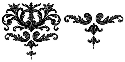 Baroque vector set of vintage elements for design. Decorative design element filigree calligraphy vector. You can use for wedding decoration of greeting card and laser cutting.