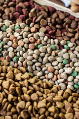 Dry pet food background