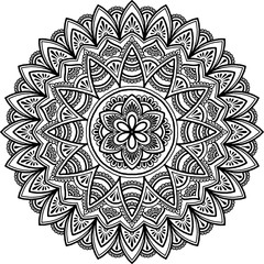 Mandala pattern black and white