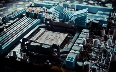 motherboard on a table close-up