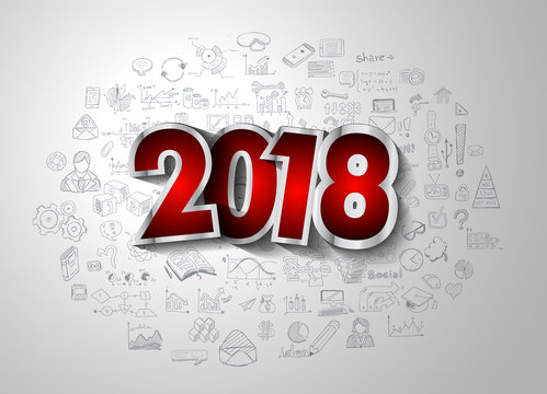 2018 New Year Infographic and Business Plan Background