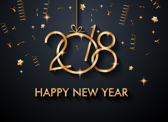 Fototapeta na wymiar 2018 Happy New Year Background for your Seasonal Flyers and Greetings Card
