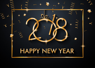 Fototapeta na wymiar 2018 Happy New Year Background for your Seasonal Flyers and Greetings Card