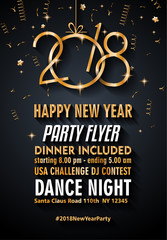 2018 Happy New Year Background for your Seasonal Flyers and Greetings Card