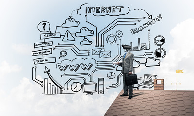 Concept of home security and privacy protection with camera head