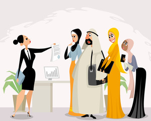 Woman showing document