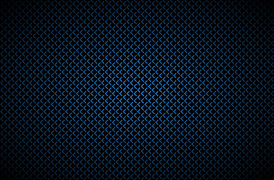 Dark abstract background with blue corners, carbon fiber, vector illustration