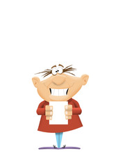 happy smiling guy holding a letter
