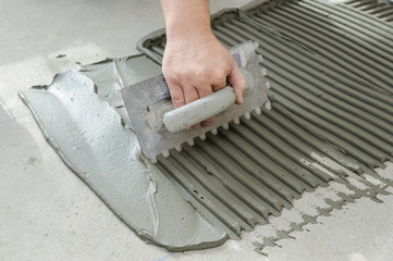 Laying Ceramic Tiles.