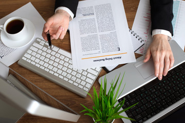 Young perspecrive businesswoman hard working in office