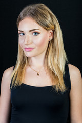 Fototapeta premium Blonde girl and make-up artist