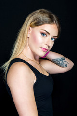 Fototapeta premium Blonde girl and make-up artist