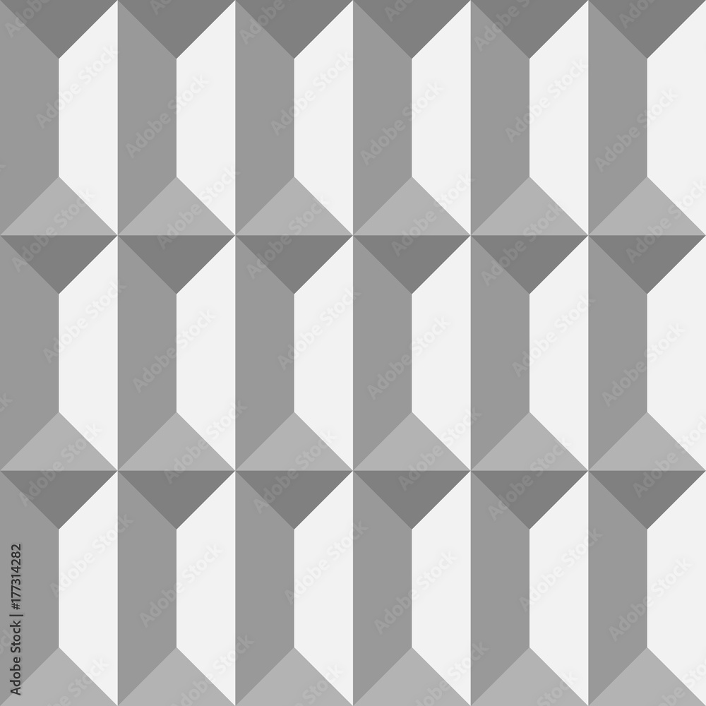 Poster 3d paper bricks. seamless vector pattern background.
