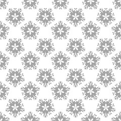 Gray floral ornamental design on white. Seamless backround