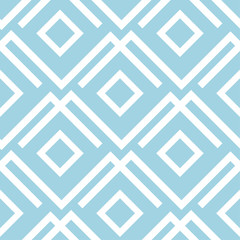 Navy blue and white geometric ornament. Seamless pattern