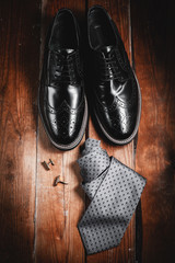 Men's fashion accessories: shoes with cuff  and perfume