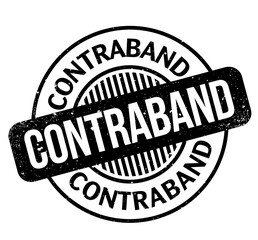 Contraband rubber stamp. Grunge design with dust scratches. Effects can be easily removed for a clean, crisp look. Color is easily changed.