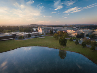 Aerial Sunrise in Princeton New Jersey