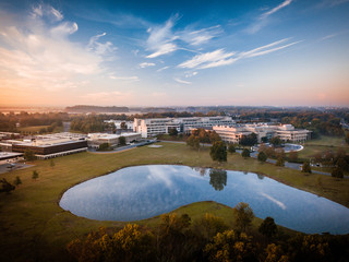 Aerial Sunrise in Princeton New Jersey