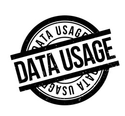 Data Usage rubber stamp. Grunge design with dust scratches. Effects can be easily removed for a clean, crisp look. Color is easily changed.