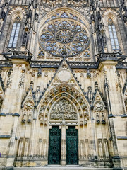 Fototapeta na wymiar Metropolitan Cathedral of Saints Vitus, Wenceslaus and Adalbert, in Prague, Czech Republic. HDR effect.
