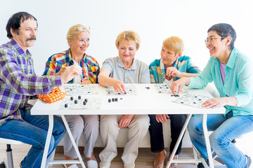 Seniors playing bingo