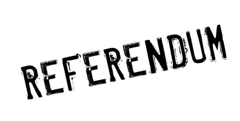 Referendum rubber stamp. Grunge design with dust scratches. Effects can be easily removed for a clean, crisp look. Color is easily changed.