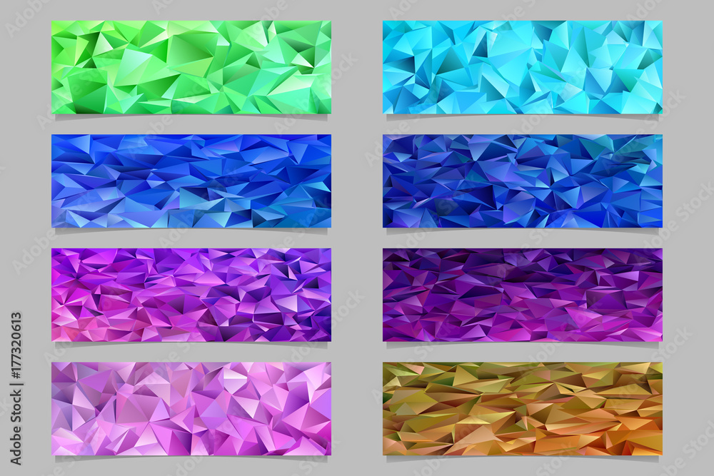 Poster gradient abstract irregular triangle mosaic banner template background set - trendy vector mosaic gr