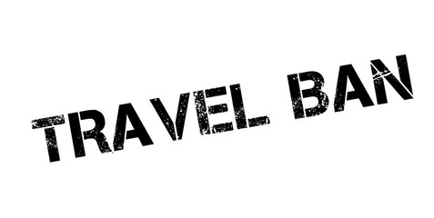 Travel Ban rubber stamp. Grunge design with dust scratches. Effects can be easily removed for a clean, crisp look. Color is easily changed.