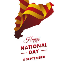 Catalonia National Day. Catalonia map. Vector illustration.