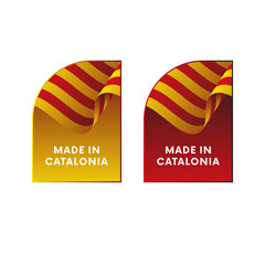 Stickers Made in Catalonia. Vector illustration.