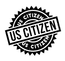 Us Citizen rubber stamp. Grunge design with dust scratches. Effects can be easily removed for a clean, crisp look. Color is easily changed.