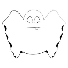 Cute ghost isolated on white background, Vector illustration