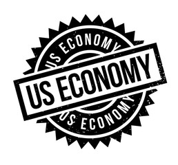 Us Economy rubber stamp. Grunge design with dust scratches. Effects can be easily removed for a clean, crisp look. Color is easily changed.
