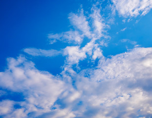 Beautiful cloudy blue sky during the day in summer 