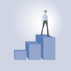 Business man or executive success leadership top seller salesman concept vector.