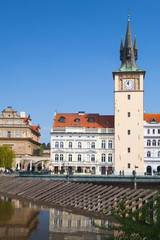 Fototapeta na wymiar Prague in summer. Old water tower