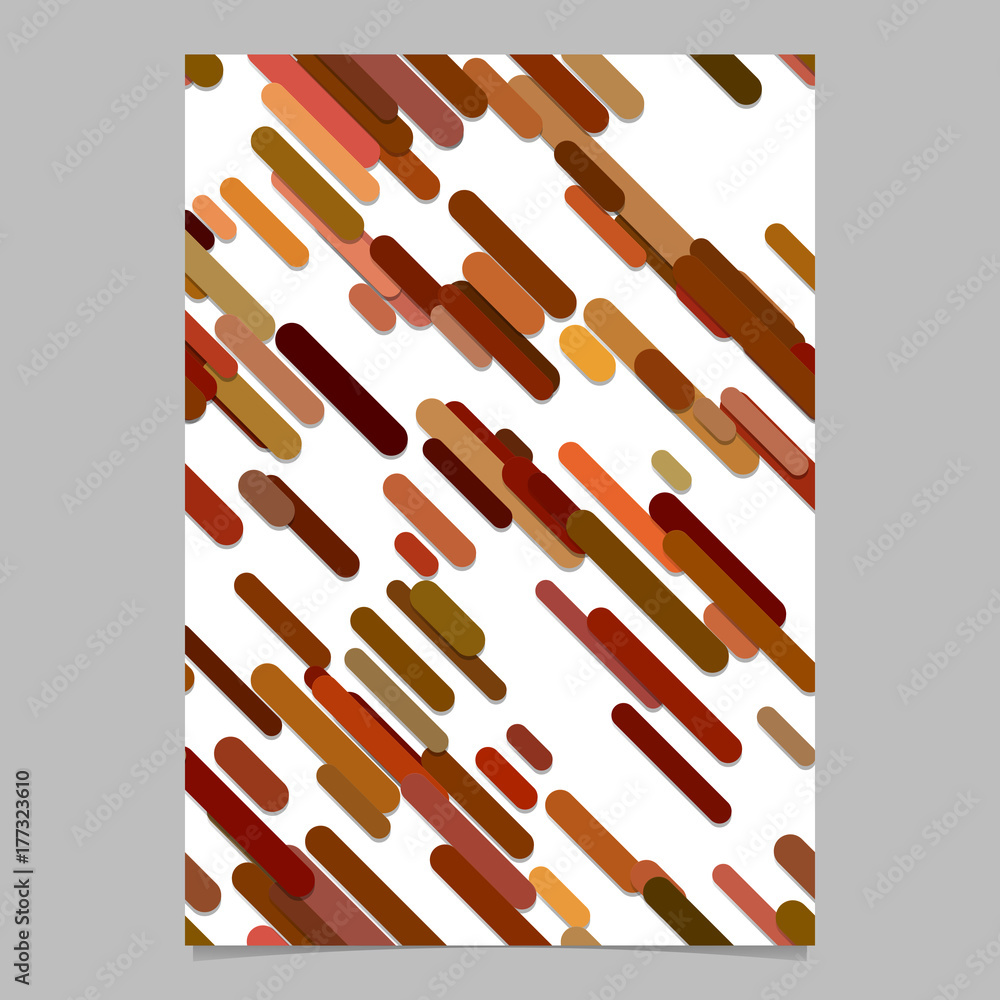 Poster repeating abstract random rounded diagonal stripe pattern page, brochure template - vector flyer bac