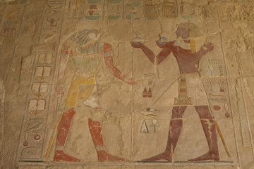 Ancient Egyptian wall painting mural