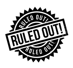 Ruled Out rubber stamp. Grunge design with dust scratches. Effects can be easily removed for a clean, crisp look. Color is easily changed.