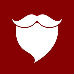 santa beard mustache white red background