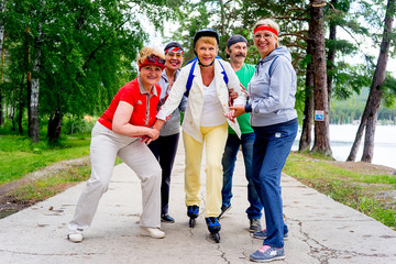 Senior people in a park