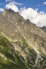 Scenic view of huge peaks in the High Tatras