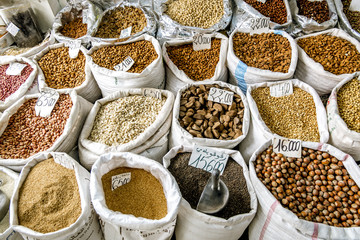 Shopping the market stalls of the old city Medina of Sousse