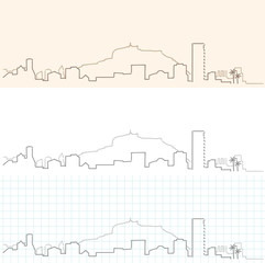 Alicante Hand Drawn Skyline