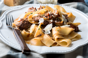 Slow Cooked Beef Ragu on Pappardelle Pasta