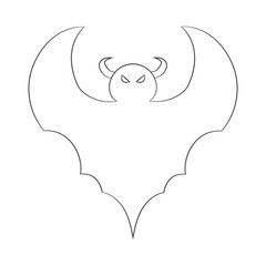 contour image of a bat. drawing for coloring. vector illustration of a Halloween theme