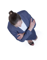 business concept.the view from the top. modern business woman